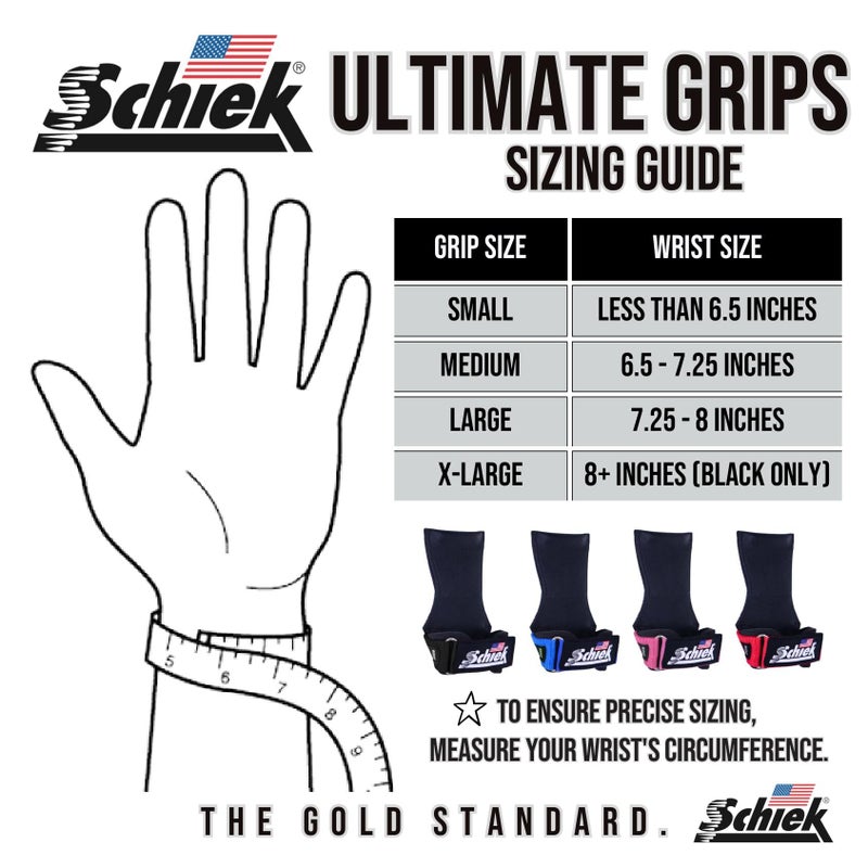 Schiek Sports 1900 Ultimate Hand Grip - 9 mm Thick Neoprene Grips for Weight Lifting - Ultra Durable Non Slip Secure Grip (Red, Medium) - Image 5